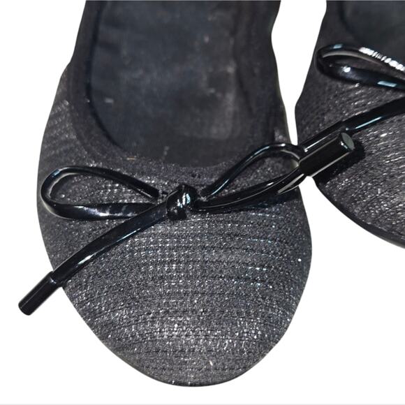 MICHAEL KORS City Denim Ballet Flat Black Slip On Glitter Chain Mesh Size 7 New - Picture 7 of 7
